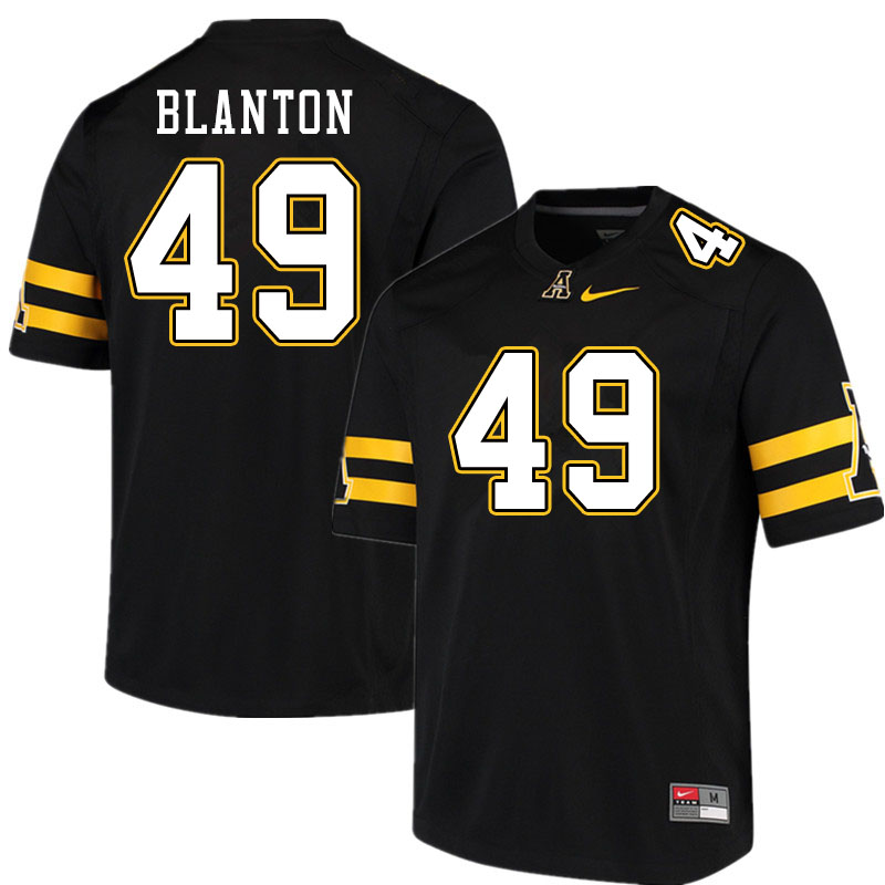 Men #49 Nate Blanton Appalachian State Mountaineers College Football Jerseys Sale-Black